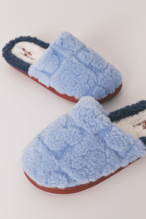 Women'secret Plave sobne papuče za tuširanje sa Mikijem i print Print