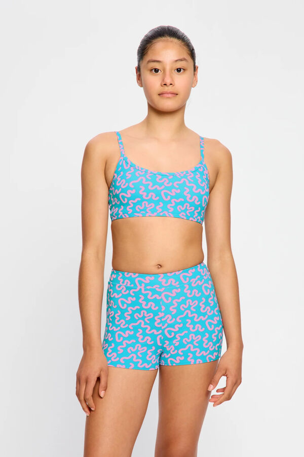 Modibodi Round neck bikini top blue