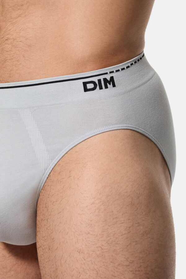 DIM Pack of 2 seamless cotton men's briefs grey