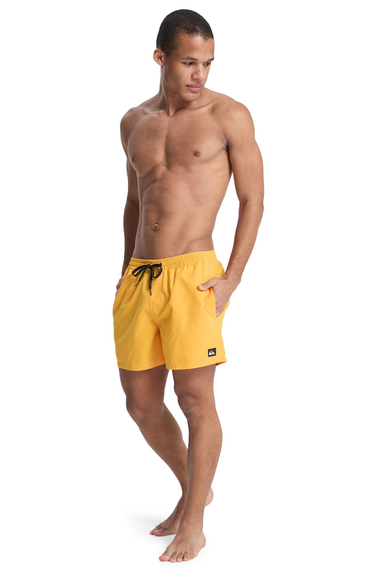 Quiksilver Einfarbige kurze Badeshorts mit Kordelzug