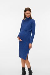 Mamalicious Maternity and nursing knit dress blue