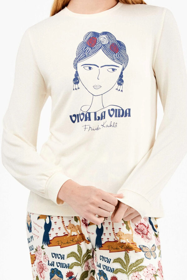 Gisela Frida Kahlo all-over jersey-knit pyjamas set Bež