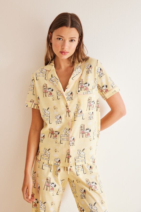 Womensecret Classic Snoopy pyjamas in 100% cotton Žuta