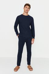 Trendyol Comfortable Knitted Pyjama Set blue