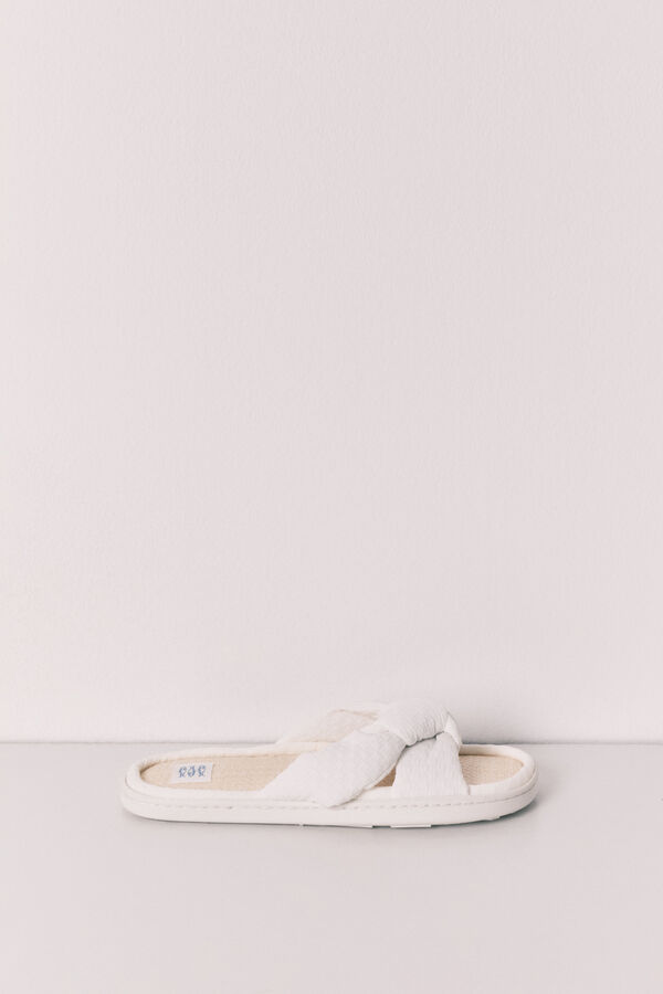 Women'secret Knot and raffia sandals beige