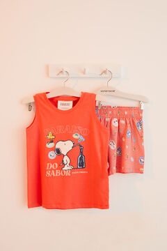 Womensecret Kids' short coral 100% cotton Snoopy pyjamas red