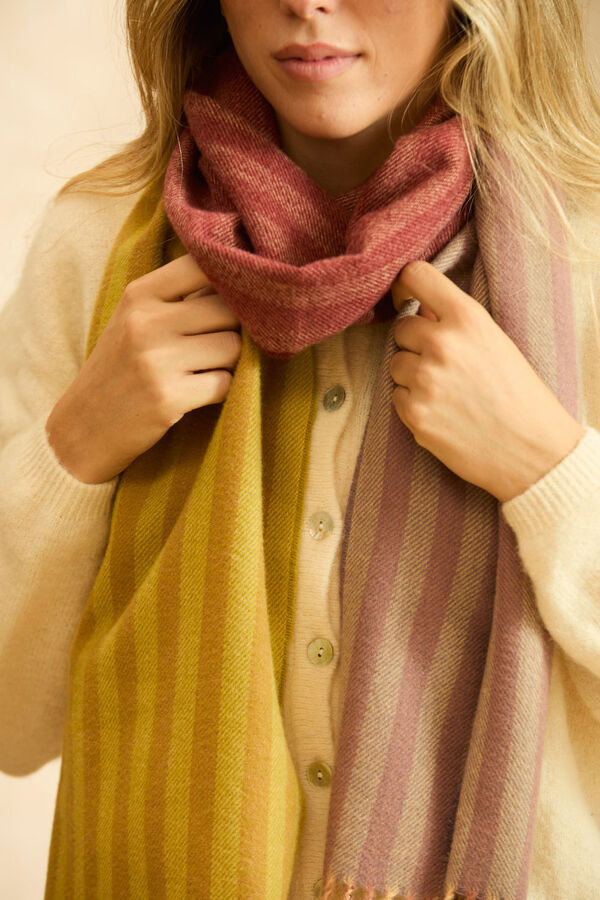 Calma House Bufanda a rayas Shima estampado