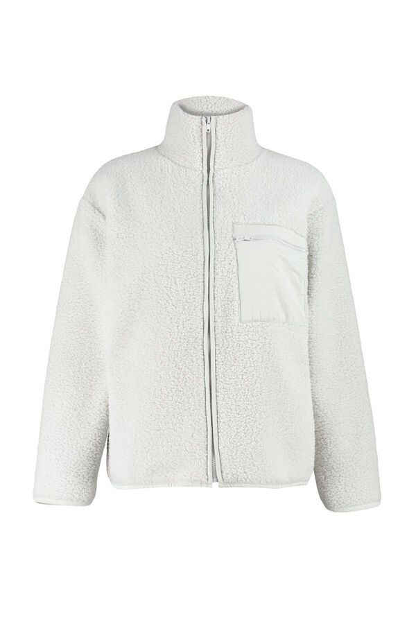 Trendyol Chaqueta forro polar gris borrego  gris