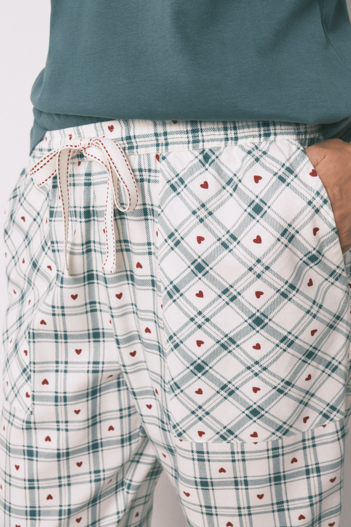 Women'secret Cal&ccedil;as compridas de estampado xadrez verde