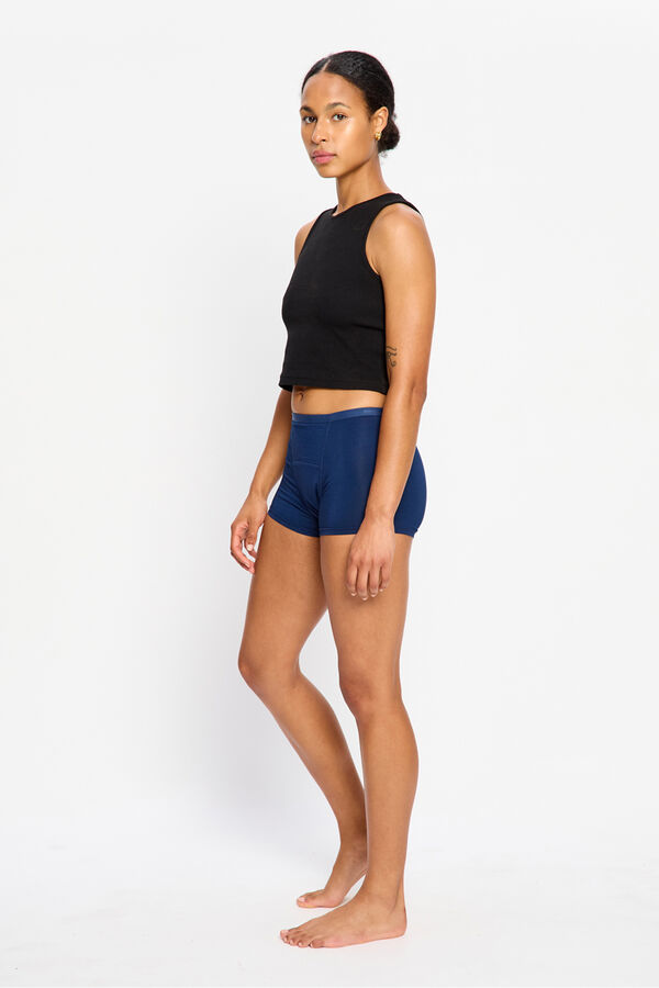 Modibodi Braga short menstrual cl&aacute;sica bamb&uacute; Le Mer Blue Moderada azul