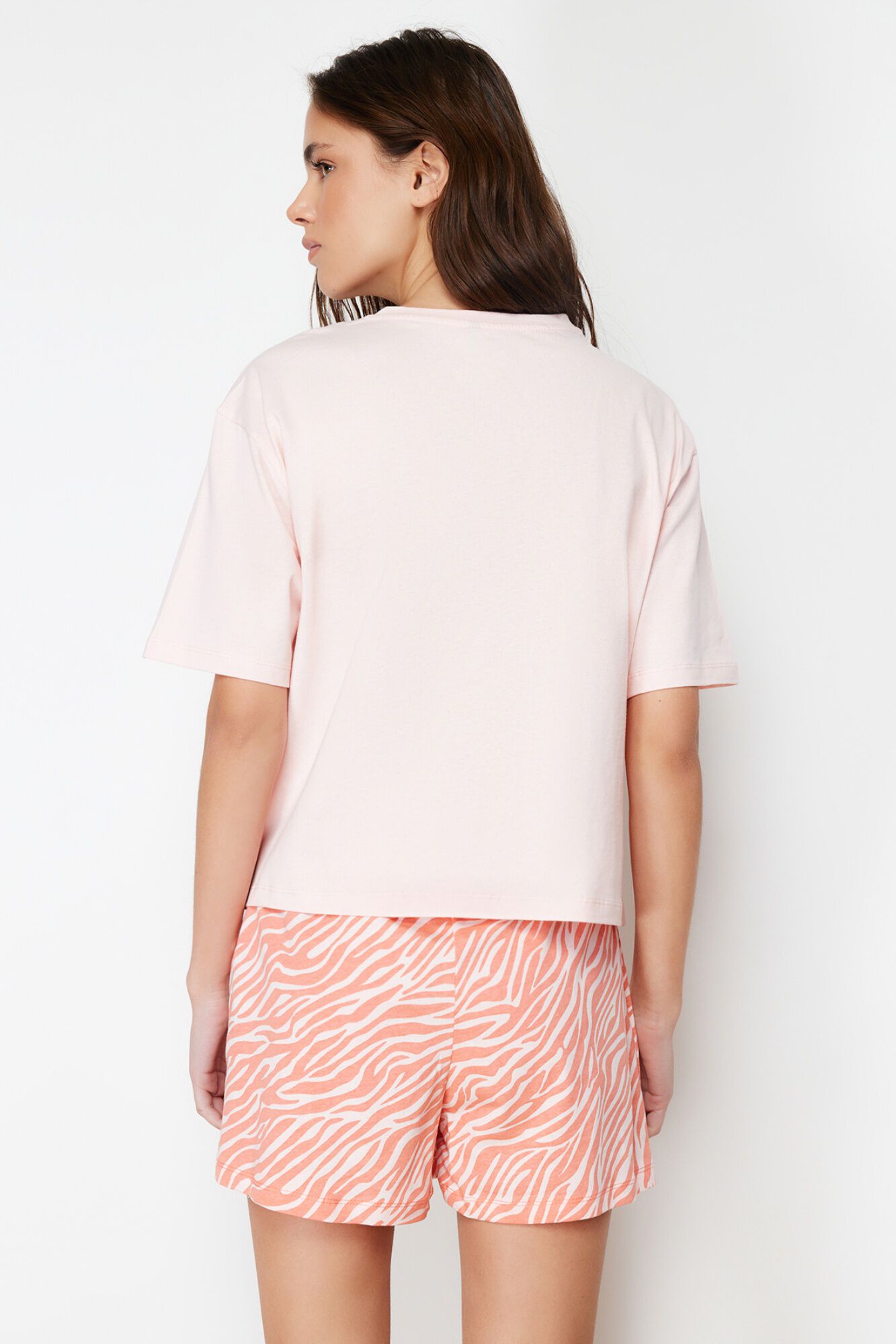 Trendyol Conjunto de pijama corto animal print