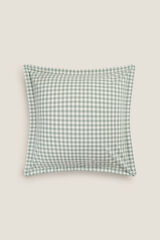 Textura Funda cojin cuadros vichy verde