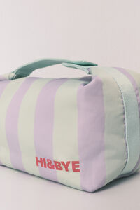 HI&BYE Neceser mediano estampado rayas verde