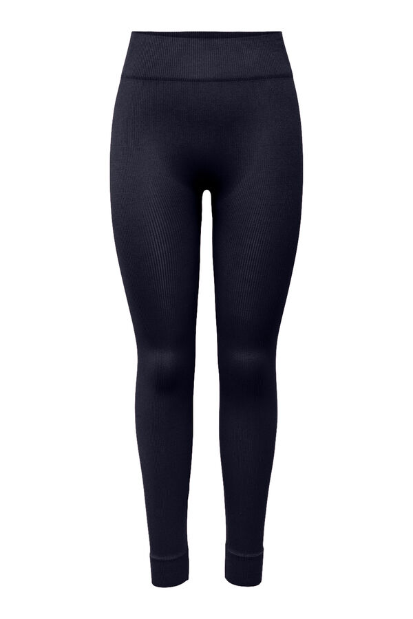 Only Play Leggings com nervuras de cintura alta sem costura azul