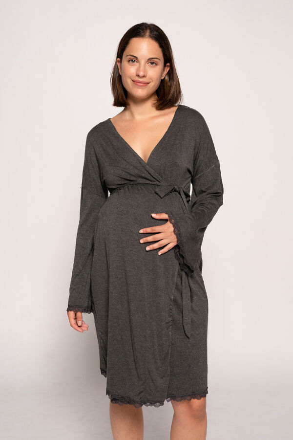 Womensecret Maternity robe with matching lace gris