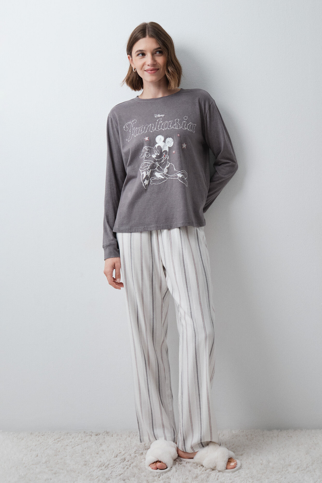 Women'secret Striped Mickey long pyjamas