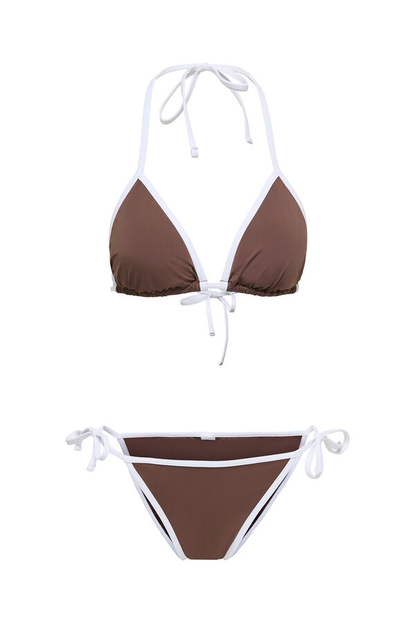 Only Braon bikini komplet sa kontrastnim detaljima Braon