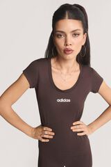 Adidas Camiseta deportiva casual Hyperglam marr&oacute;n