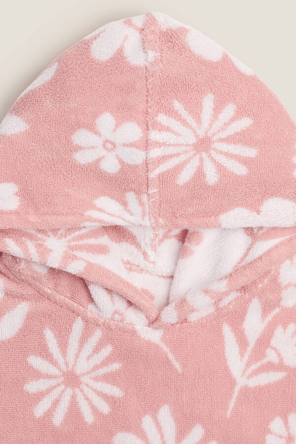 Womensecret Floral poncho towel pink
