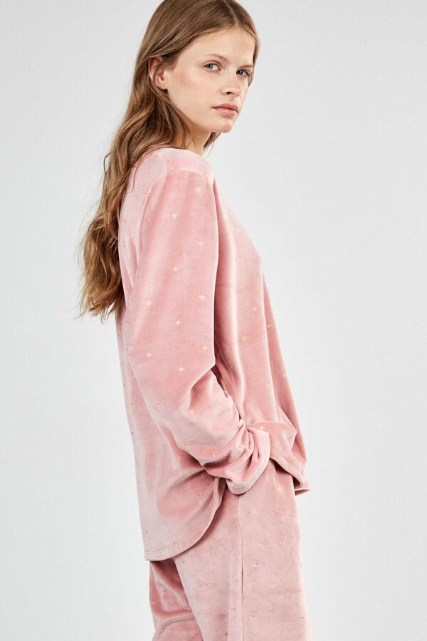 Gisela Elastic fleece pyjamas pink