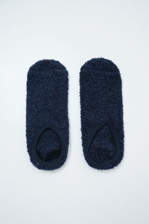 Women'secret Blue fluffy slip on socks blue