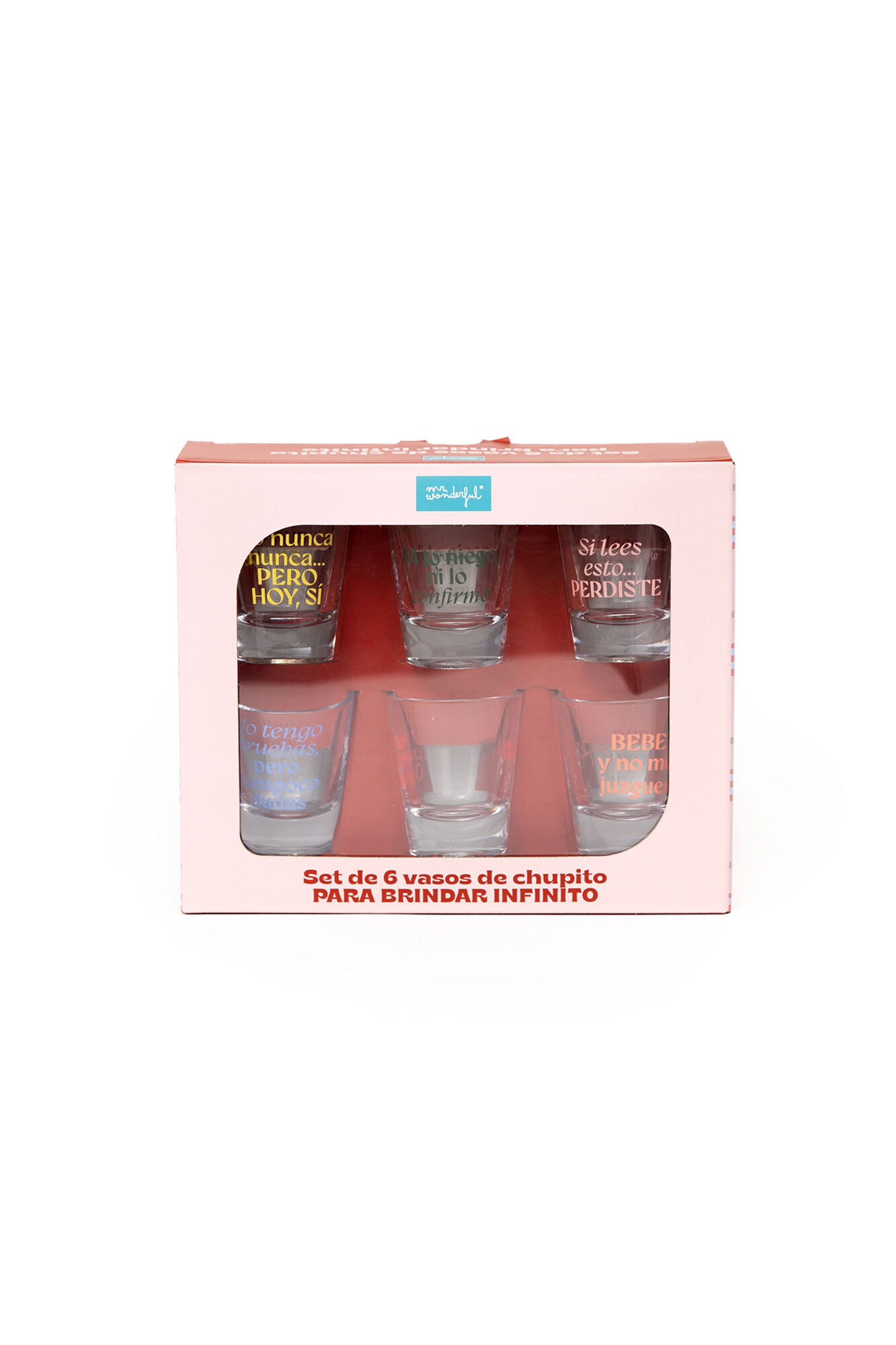 Mr. Wonderful Set de 6 vasos de chupito para brindar infinito