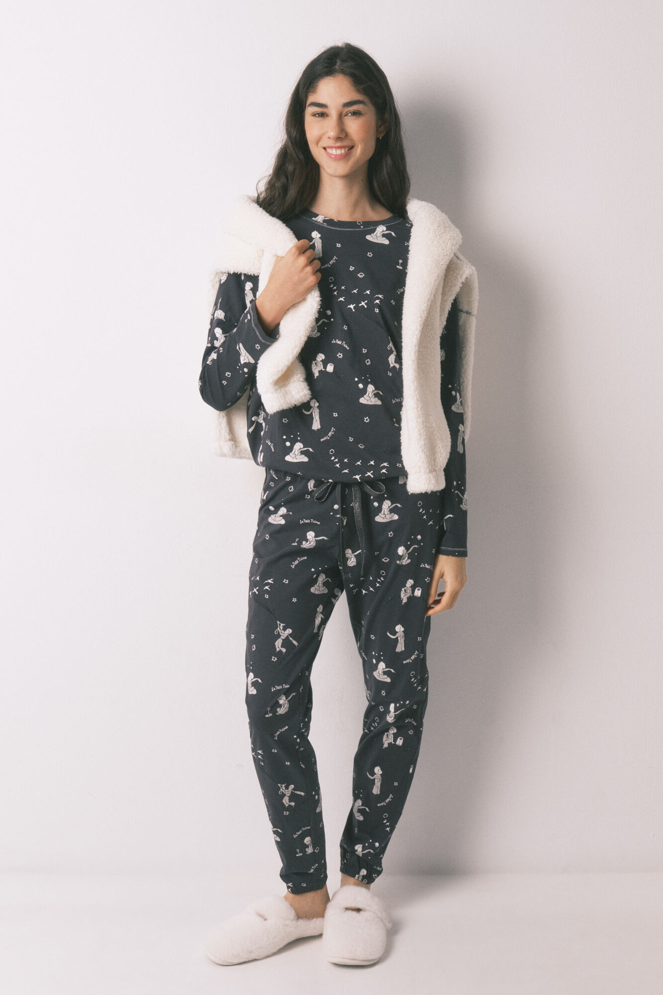 Women'secret Grey 100% cotton long pyjamas EL PRINCIPITO