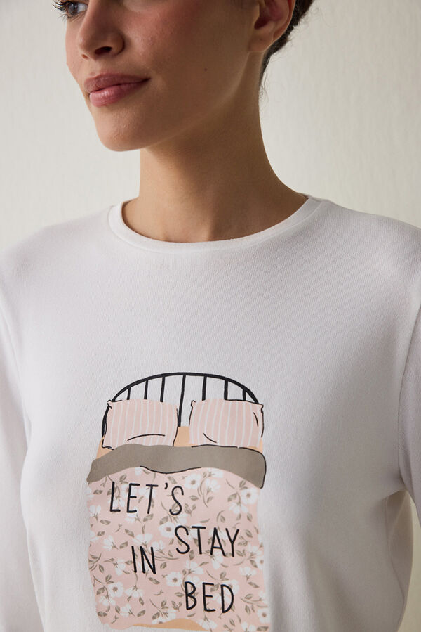 Penti Conjunto de pijama de manga larga con cuello redondo y rayas Sleep Time estampado