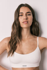 Women'secret White seamless padded top beige