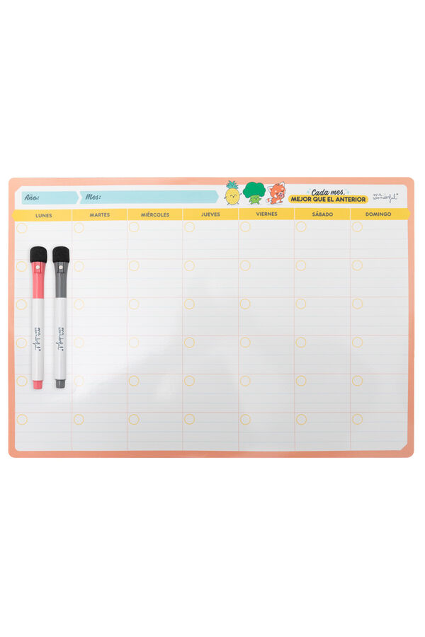 Mr. Wonderful Planificador mensual de pizarra blanca magn&eacute;tico - Cada mes, mejor que el anterior estampado