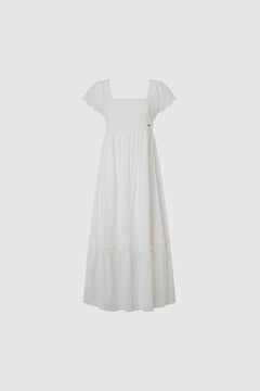 Womensecret Long embroidered dress Weiß