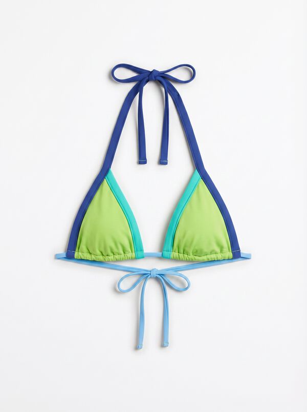 HI&BYE Green triangular halterneck bikini top green