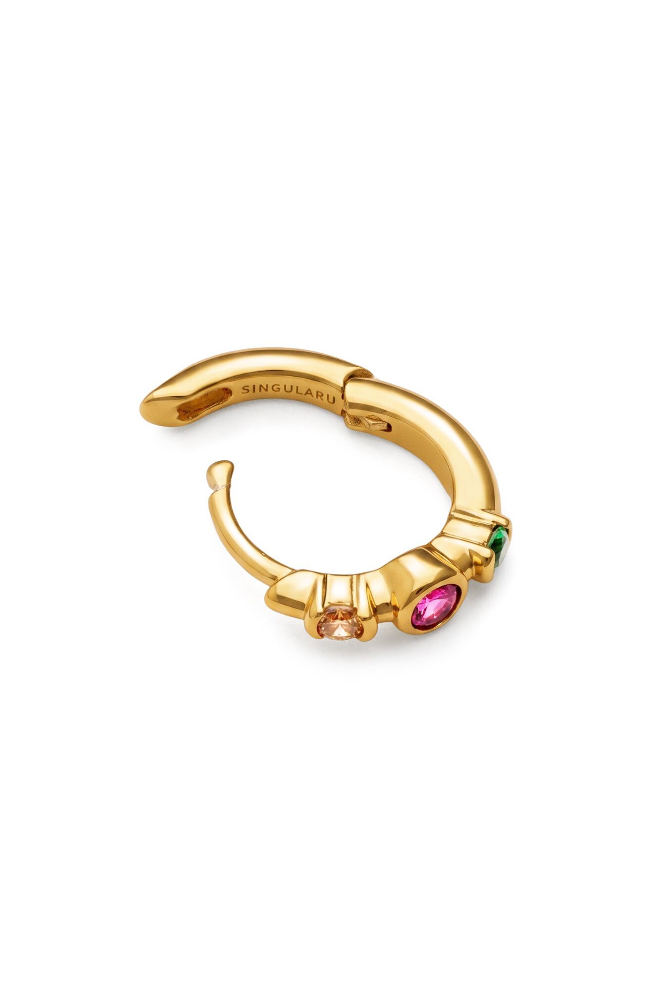 Singularu Goldfarbener Leonor Ohrring mit losem Ring