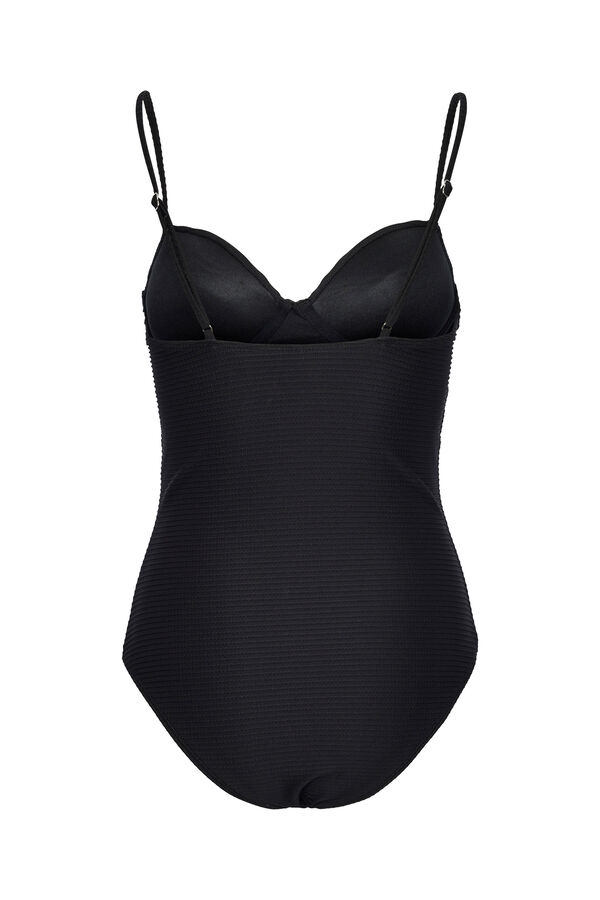Womensecret One-piece swimsuit with plunging neckline. Siva
