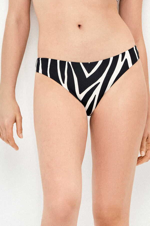 Gisela Zebra print bikini bottoms white