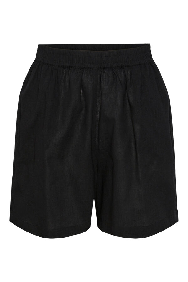 Womensecret Shorts with elasticated waistband. Contains cotton. Crna