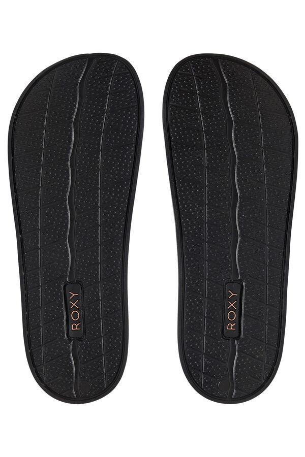 Roxy Rubber embossed logo sandal grey
