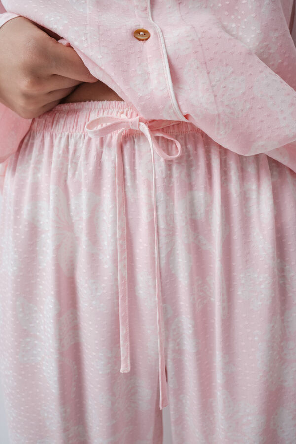 Women'secret Bicolour floral print classic long pyjamas pink