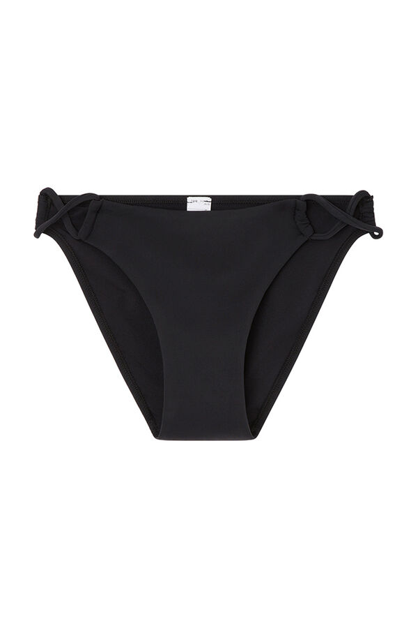 Womensecret Black neoprene bikini bottoms with straps black