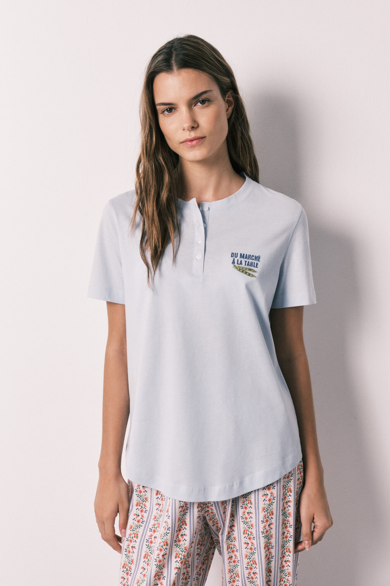 Women'secret Camiseta manga corta 100% algod&oacute;n azul