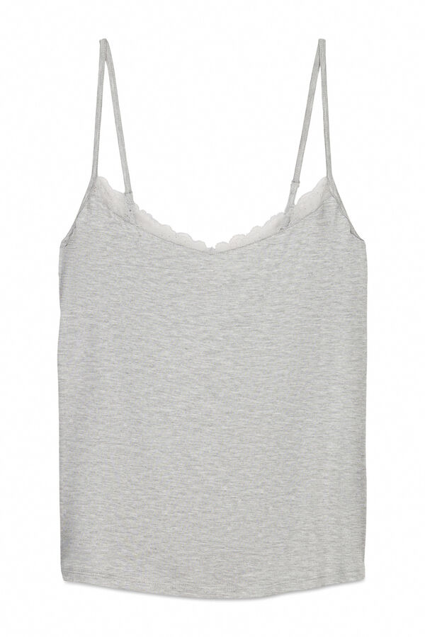 Women'secret Grey jersey-knit super soft vest top grey