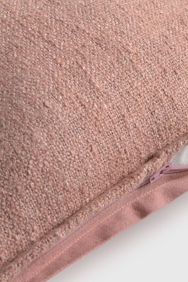 Textura Plain cotton textured cushion cover pink