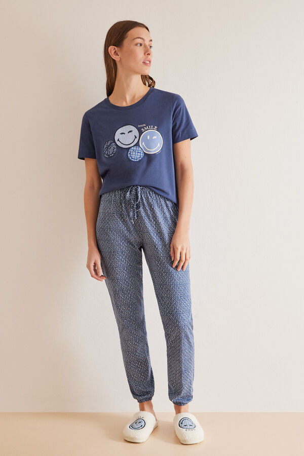 Womensecret T-shirt SmileyWorld ® 100% algodão azul