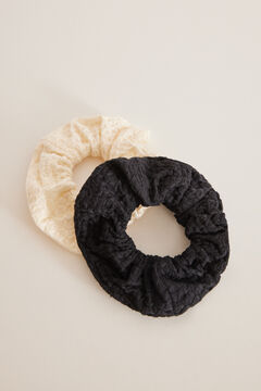 Womensecret 2-pack large scrunchies in black and beige. white