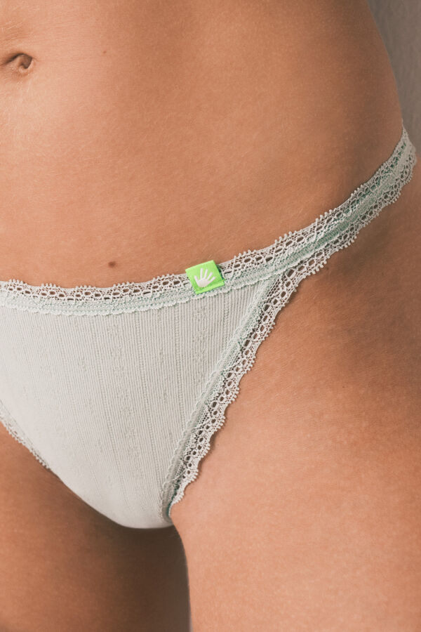 HI&BYE Green lace Seamless thong green
