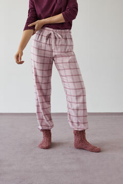 Womensecret Long pink checked bottoms printed