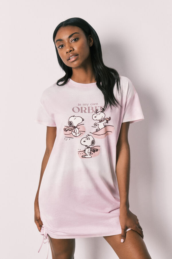 Women'secret Pink cotton short nightgown Snoopy pink