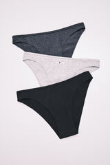 HI&BYE Black cotton 3-pack classic panties black