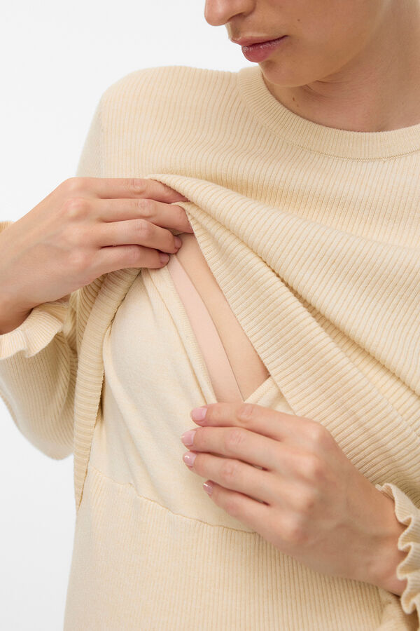 Mamalicious Top de malha para maternity e amamenta&ccedil;&atilde;o bege