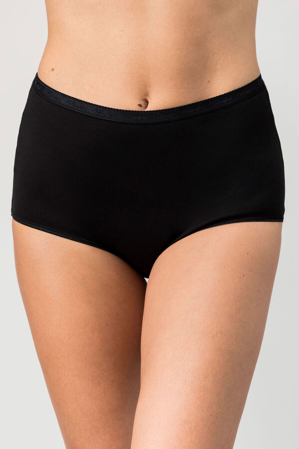 Playtex Pack de 2 bragas altas de algod&oacute;n org&aacute;nico negro
